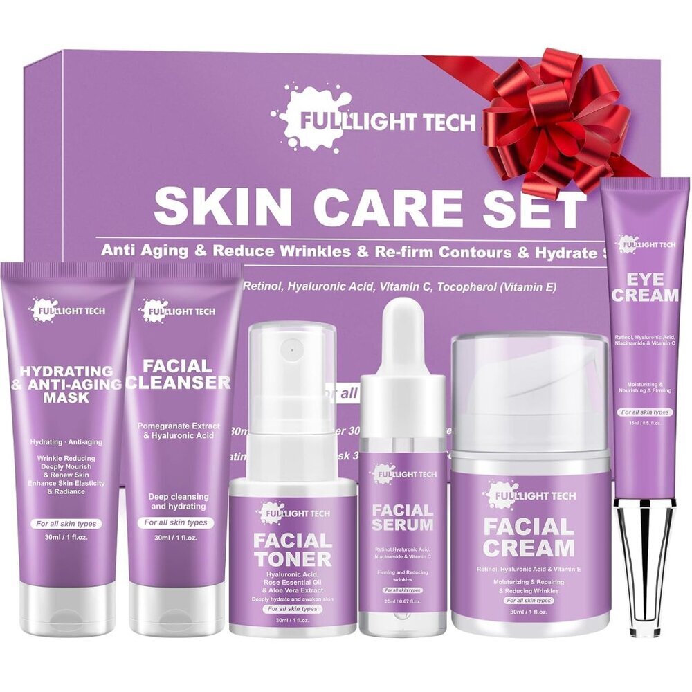 Skin Care Set,6 Pcs Anti-aging Skin Care Kit,Hydrate, Moisturize Skin,Facial Ski